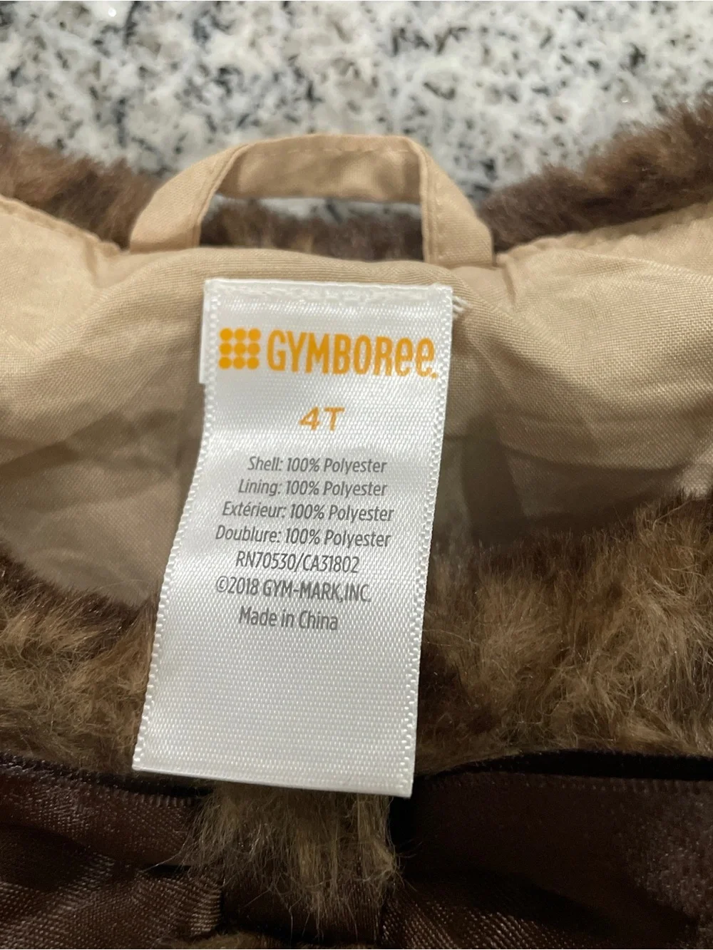 Gymboree Brown Faux Fur Kids Vest with Bow Accent 4T